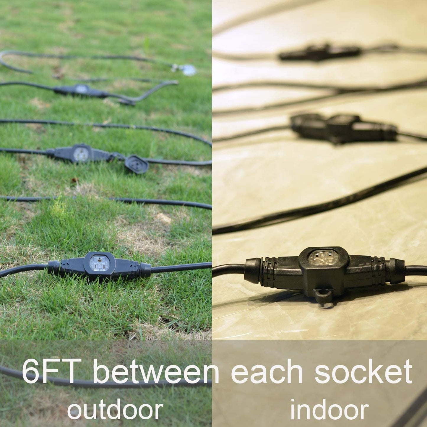 25FT Power Extension Cord With plug every 6ft