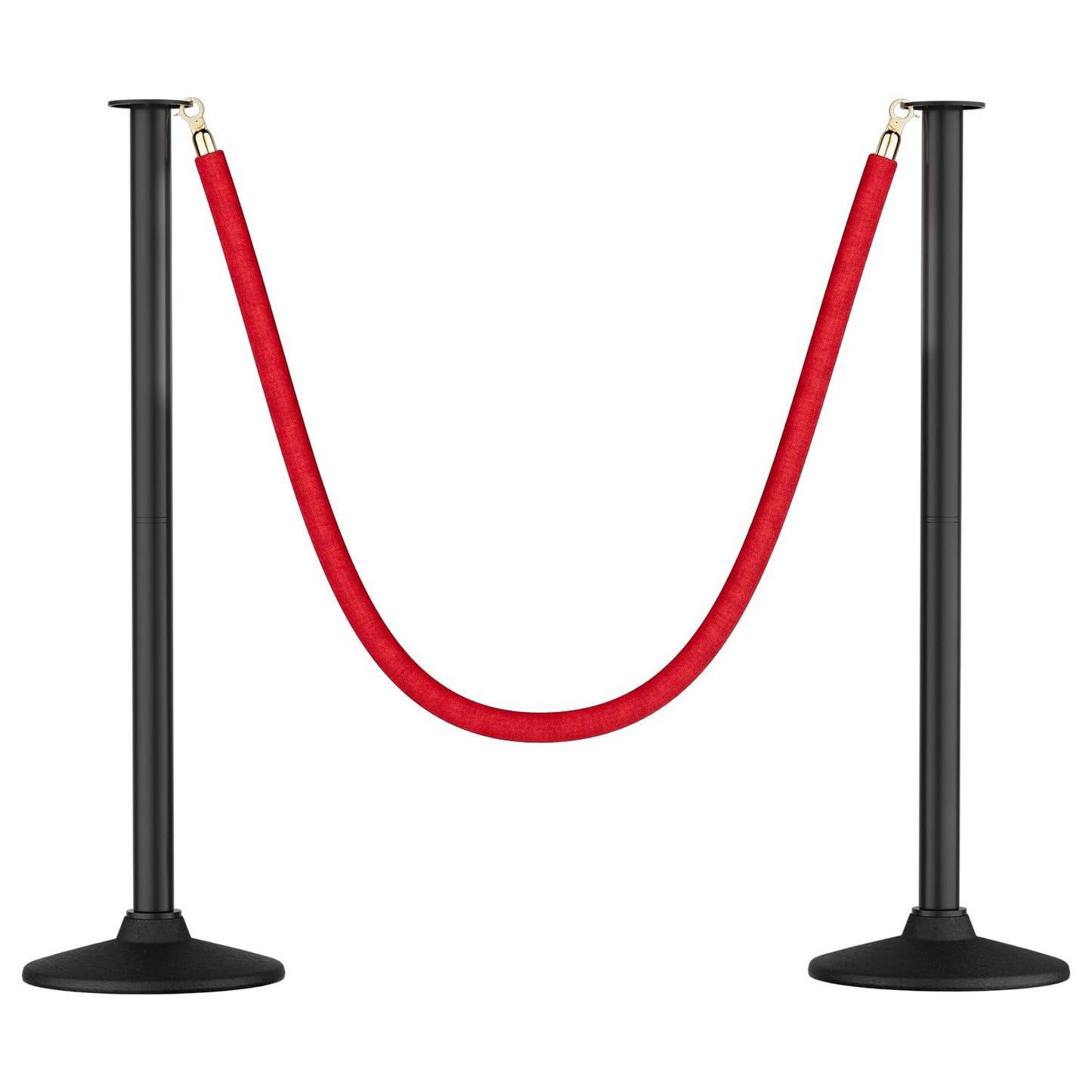 RoadHero Plastic Stanchion Post, Red Carpet Ropes and Poles with Weighted Base