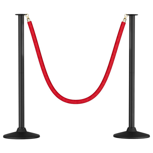 RoadHero Plastic Stanchion Post, Red Carpet Ropes and Poles with Weighted Base