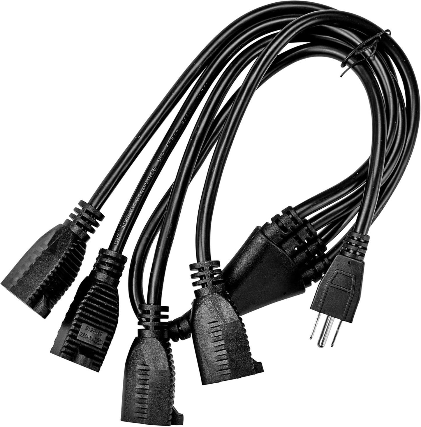 4 Way Power Splitter - 1 to 4 Extension Cord Splitter