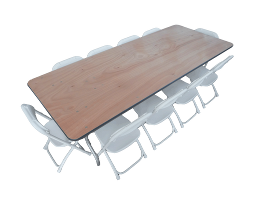 Children's 6 Ft Rectangular Plywood Table W / Folding Legs